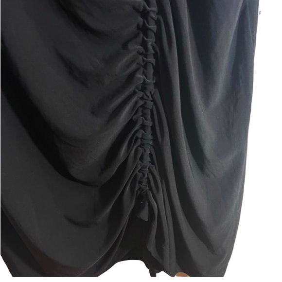 Zara oversized black ruched drawstring black tunic and front slit leggings set - Picture 5 of 10